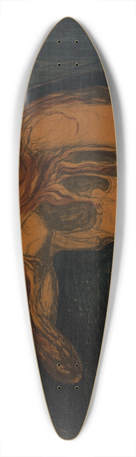 Edvard Munch - Vampire II 39.3 inch art pintail longboard deck