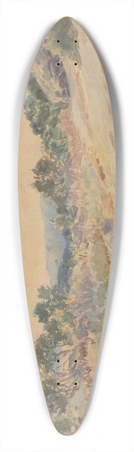 Edward Barraud - Untitled landscape 39.3 inch art pintail longboard deck