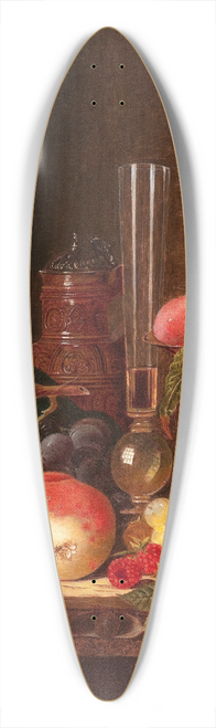 Edward Ladell - Still Life with Ceramic Jug, Wine Glass, and Tazza with Fruit 39.3 inch art pintail longboard deck