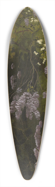 Edward Oku - Wisterias in bloom 39.3 inch art pintail longboard deck