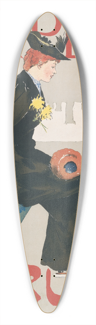 Edward Penfield - Harpers February 39.3 inch art pintail longboard deck