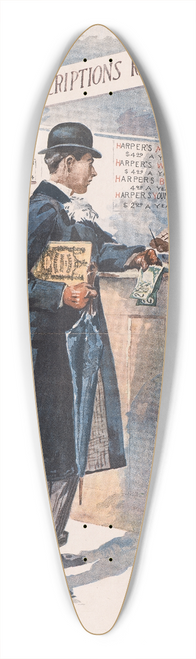 Edward Penfield - Harpers January 39.3 inch art pintail longboard deck