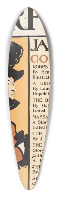 Edward Penfield - Harpers January 39.3 inch art pintail longboard deck