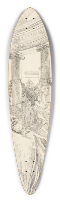 Edwin Austin Abbey - Apemantus; Hoy-day! what a sweep of vanity comes this way! They dance! They are mad women!  Act I, Scene II, Timon ofAthens 39.3 inch art pintail longboard deck