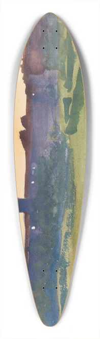 Edwin Austin Abbey - Architectural Study  View of a walledcity 39.3 inch art pintail longboard deck