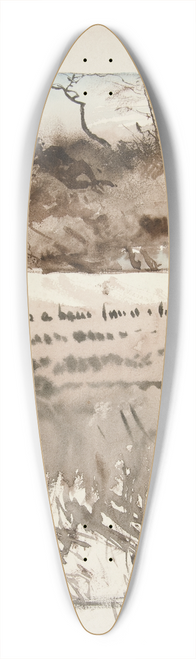 Edwin Austin Abbey - Composition for an illustrated verse 39.3 inch art pintail longboard deck
