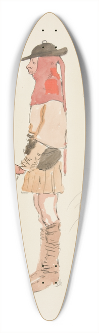 Edwin Austin Abbey - Gardener, costume sketch for Henry Irvings Planned Production of King Richard II 39.3 inch art pintail longboard deck