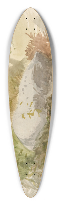 Edwin Austin Abbey - Rocks andShrubs 39.3 inch art pintail longboard deck