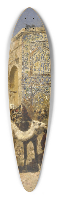 Edwin Lord Weeks - The Old Blue-Tiled Mosque Outside of Delhi, India 39.3 inch art pintail longboard deck