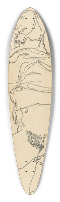Egon Schiele - Liegender Mdchenakt nach rechts, in ganzer Figur 39.3 inch art pintail longboard deck