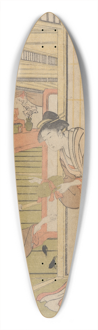 Eishi Hosoda - Three Women at Open Door 39.3 inch art pintail longboard deck