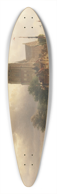 Elias Pieter van Bommel - Ansicht von Dordrecht mit der Grote Kerk 39.3 inch art pintail longboard deck
