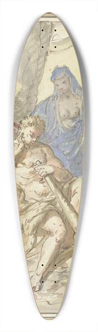Elias van Nijmegen - Hercules op de tweesprong 39.3 inch art pintail longboard deck