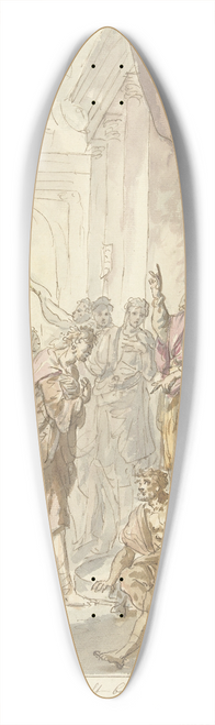 Elias van Nijmegen - Izak en Rebekka voor Abimelech 39.3 inch art pintail longboard deck
