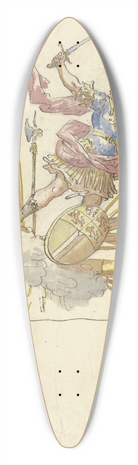 Elias van Nijmegen - Ontwerp voor een banier met Mars, wapentuig en het wapen van Rotterdam 39.3 inch art pintail longboard deck