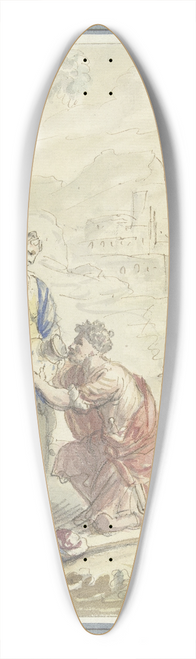 Elias van Nijmegen - Rebekka en Elizer aan de bron 39.3 inch art pintail longboard deck