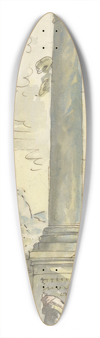 Elias van Nijmegen - Rinaldo leest op de zuil de wonderen van het eiland 39.3 inch art pintail longboard deck
