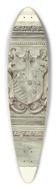 Elizabeth A. Nedwill - Portfolio, Historic Ornament 39.3 inch art pintail longboard deck