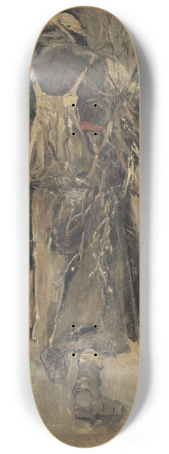 Carl Gustaf Hellqvist - A Woman. Study for Sancta Simplicitas 8.25 inch art skate deck