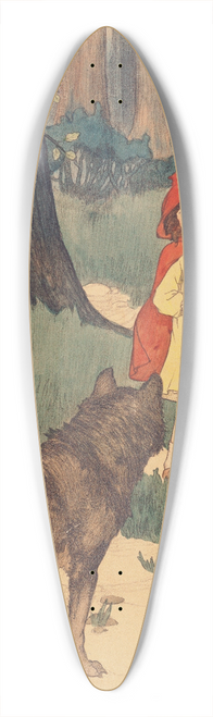 Elizabeth Tyler Wolcott - Little Red Riding Hood 39.3 inch art pintail longboard deck