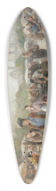 Emil Barbarini - Market before the Church of St. Charles, Vienna 39.3 inch art pintail longboard deck