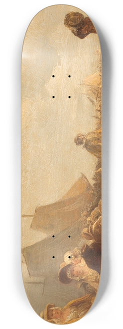 Carl Hilgers - Dutch fishermen by the beach 8.25 inch art skate deck