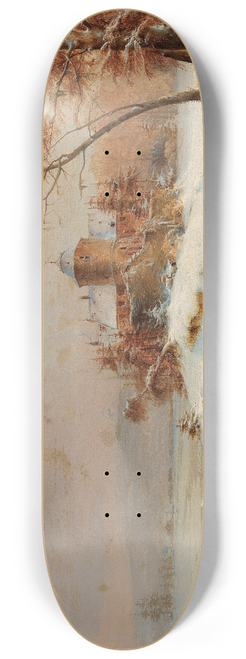 Carl Hilgers - Riders in a vast winter landscape 8.25 inch art skate deck