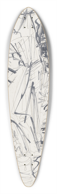 Ernst Ludwig Kirchner - Alte Frau mit Jungen am Kaffeetisch 39.3 inch art pintail longboard deck