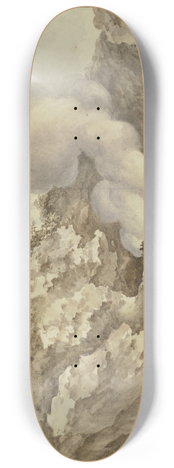 Carl Kuntz - Gebirgslandschaft, in der Mitte ein Brennofen, von dem eine Rauchwolke aufsteigt 8.25 inch art skate deck