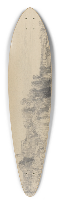 Eugne Boudin - LIle aux Moines with Workers in a Field 39.3 inch art pintail longboard deck