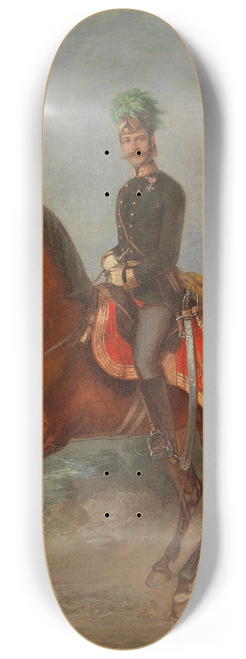 Carl Martin Ebersberg - Equestrian Portrait Of An Austrian Field Marshal Lieutenant 8.25 inch art skate deck