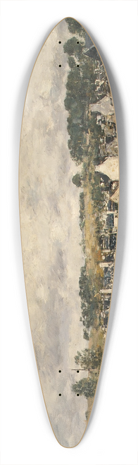 Eugne Boudin - Village by a River 39.3 inch art pintail longboard deck