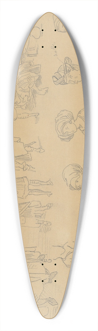Eugne Delacroix - Figures in Medieval Costume (Tracings from the Nuremberg Chronicle) 39.3 inch art pintail longboard deck