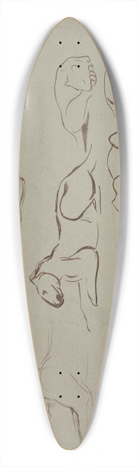 Eugne Delacroix - Studienblatt mit Lwen und Tigern 39.3 inch art pintail longboard deck