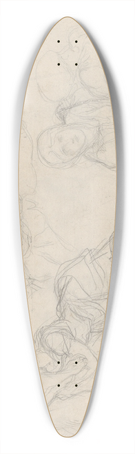 Eugne Delacroix - Studies of the Virgin and Holy Women for The Lamentation 39.3 inch art pintail longboard deck