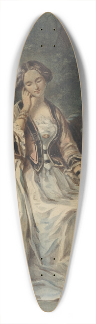 Eugne Devria - Woman Seated In A Bower 39.3 inch art pintail longboard deck
