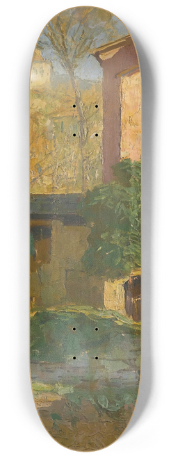 Carl Moll - Landscape in the Riviera Ligure, Italy 8.25 inch art skate deck