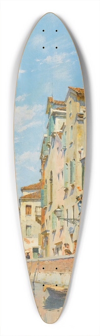 Federico del Campo - Gondolas On A Venetian Canal 39.3 inch art pintail longboard deck