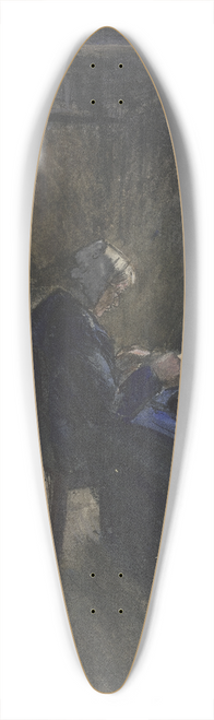 Ferdinand Balzer - Zwei lesende Frauen in einem Zimmer 39.3 inch art pintail longboard deck