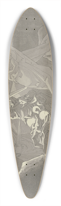 Ferdinand Fellner - Friedhofsszene (Ritter auf Totenbahre, Gespenster berfallen ihn) 39.3 inch art pintail longboard deck