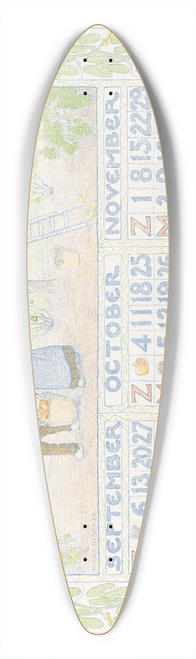 Ferdinand Hart Nibbrig - Kalenderblad voor herfst 1904 van de Verzekering-Maatschappij Holda in Amsterdam 39.3 inch art pintail longboard deck