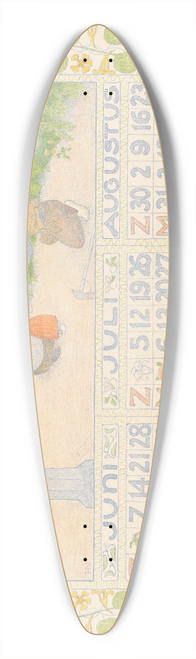 Ferdinand Hart Nibbrig - Kalenderblad voor zomer 1904 van de Verzekering-Maatschappij Holda in Amsterdam 39.3 inch art pintail longboard deck