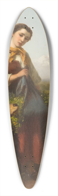 Ferdinand Marhn - Young female shepherd with child 39.3 inch art pintail longboard deck