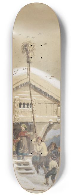 Adolph Tidemand - Norsk juleskikk 8.25 inch art skate deck