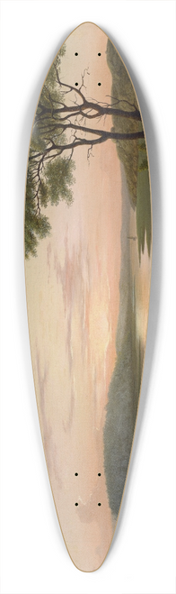 Fitz Henry Lane - New England Inlet withSelf-Portrait 39.3 inch art pintail longboard deck
