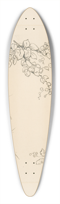 Flix Bracquemond - Feuille de chne. 39.3 inch art pintail longboard deck