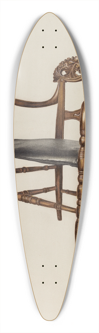Florence Hastings - Handcarved Chair 39.3 inch art pintail longboard deck