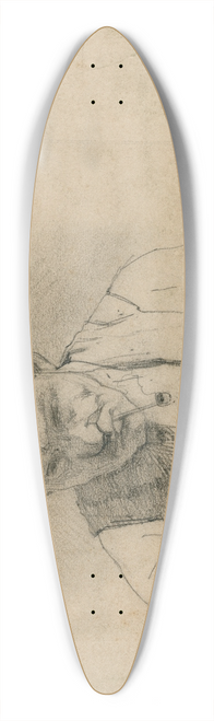 Floris Verster - Smoking man with a pipe 39.3 inch art pintail longboard deck