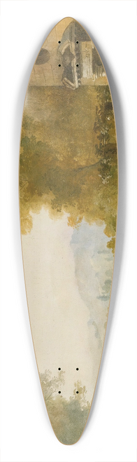 Follower of Hubert Robert - Figures On A Terrace Overlooking A Large Lake 39.3 inch art pintail longboard deck