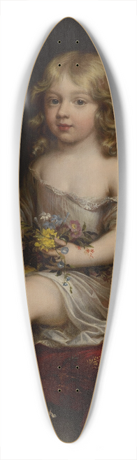 Follower of Pierre Mignard - Portrait of a young boy seated on a cushion holding flowers 39.3 inch art pintail longboard deck